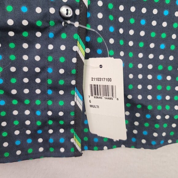 Foxcroft Shaped Fit Wrinkle-Free Size 6 Cotton Shirt Multi Polka Dot - Picture 4 of 14